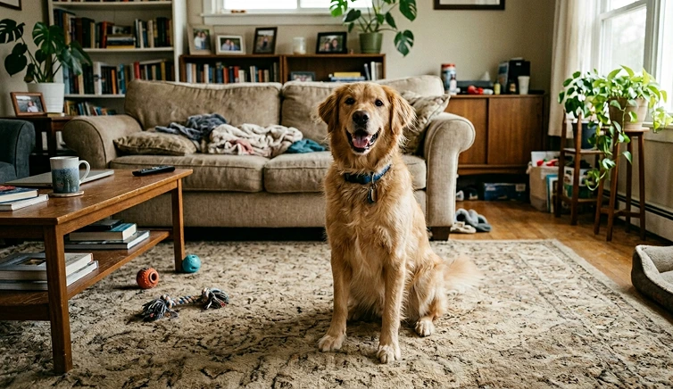 Pet on carpet or kid spilling something
