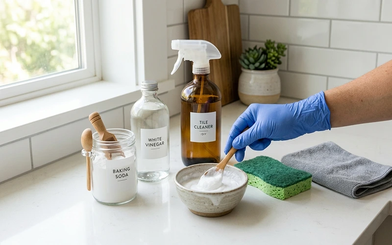 tile stain removal methods diy cleaning solutions baking soda vinegar